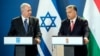 Israeli Prime Minister Benjamin Netanyahu (left) and his Hungarian counterpart, Viktor Orban, give a joint press conference in Budapest in 2017.