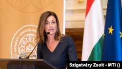 A Nemzetek Európája karrierprogram nyitóünnepségén beszél Varga Judit igazságügyi miniszter.