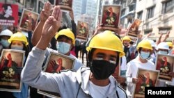 Янгон шаарындагы нааразылык, 1-март 2021-жыл.