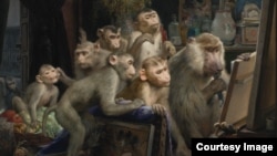 Габриэль Корнелиус фон Макс. В мастерской художника, 1883, фрагмент.