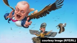 Карикатура Андрія Левченка. «Пташеня Геббельса – Дмитро Кисельов»