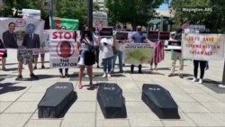 ABŞ-da türkmen aktiwistleri protest geçirip, BSG-dan düşündiriş soradylar