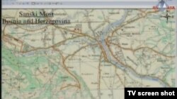 Mapa Sanskog Mosta prikazana u sudnici