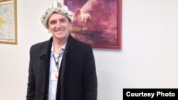 Василий Ереновский в гостях в Пражской студии радио "Азаттык". 28 января 2014 года.