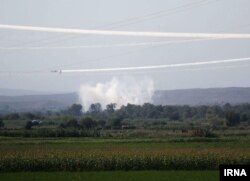 Тоолуу Карабактагы согуш аракеттери маалында айрым адашкан ракеталар Ирандын Чыгыш Азербайжан вилейетине түшүп жарылды. 2020-жылдын 16-октябры.