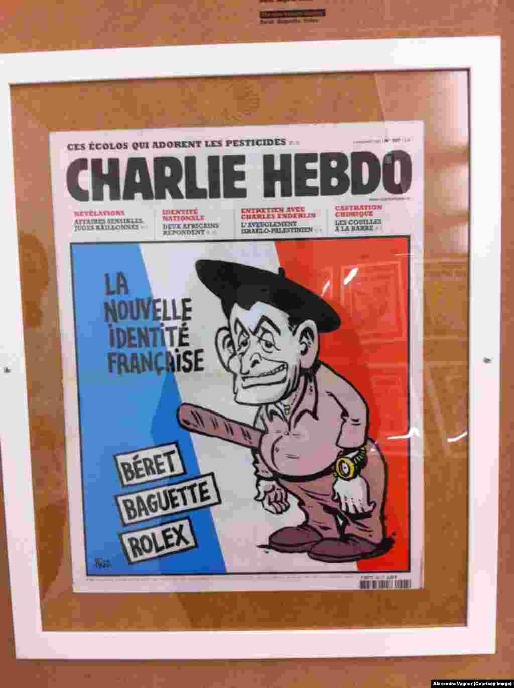 La expoziția memorială &bdquo;Charlie Hebdo&rdquo; organizată la Praga la sfîrșitul lunii ianuarie în 2015.&nbsp;