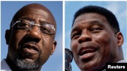 Candidatul democrat la Senat în Georgia, Raphael Warnock (stânga), și cel republican, Herschel Walker (colaj)