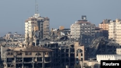 ისლამური უნივერსიტეტის შენობა ღაზაში ისრაელის ავიაციის მიერ დაბომბვის შემდეგ. 13 ოქტომბერი. 2023 წელი 