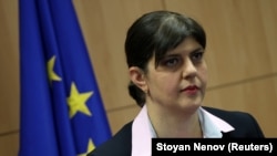 Лаура Кьовеши по време на посещението си в България през юни 2021 г.