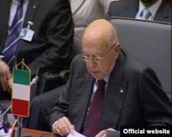 Italijanski predsednik Giorgio Napolitano, 19. jun 2009.