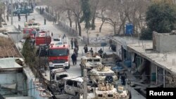 Жалалабад шаарында жардыруу болгон жер. 24-январь, 2018-жыл.