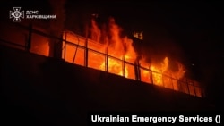 Пожежа на місці удару безпілотника по Харкову, Україна, 2 квітня 2025 року. Фото ілюстративне