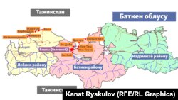 Баткен облусу. Тажикстандык аскерлердин аткылоосунан жабыркаган айылдар. 