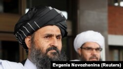 FILE: Taliban chief negotiator Mullah Abdul Ghani Baradar in Moscow in May.