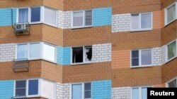 Jedna od zgrada u Moskvi koja je pogođena dronom, 30. maj 2023. 