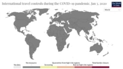 محدودیت‌های مسافرتی در دوره همه‌گیری کرونا از ابتدای ژانویه ۲۰۲۰