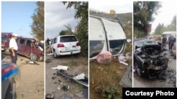 Фото с мест ДТП в Кыргызстане. 