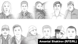 2024-жылы жапырт кармалган журналисттердин портреттери. Алар ар кандай шартта бир нече айлардан кийин бошотулду. Мындан тышкары учурда айрым медиа кызматкерлери камакта.