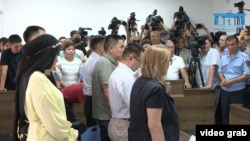 16 жастағы Шерзат Полаттың өліміне қатысты іс бойынша үкім оқылып жатқан сәт. Талдықорған, 5 маусым 2025 жыл.