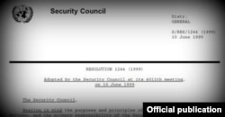 Prva strana Rezolucije 1244 UN.