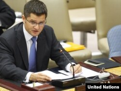 Vuk Jeremić na sednici Saveta bezbednosti UN, avgust 2011.