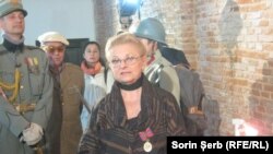 FNT 2018 , actrița Mariana Mihuț la Hanul Gabroveni, unde este expusă Coroana Regală, București 20 octombrie 2018