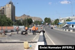 Ремонт моста в Оше.