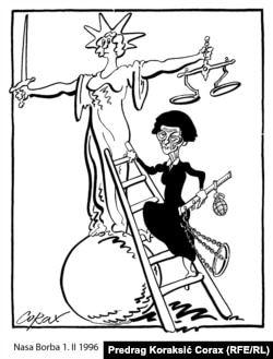 Karikatura iz arhive Predraga Koraksića Coraxa