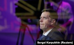 الکسی مورداشوف در فروم اقتصادی سنت‌پترزبورگ در مه ۲۰۱۸