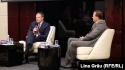 Andrian Candu și Andrei Năstase la dezbaterea de sîmbătă