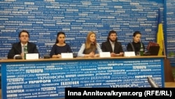 Пресс-конференция «Гаага ждет: перспективы "крымского дела" в Международном уголовном суде»: Антон Кориневич, Татьяна Печончик, Эмине Джеппар, Борис Захаров