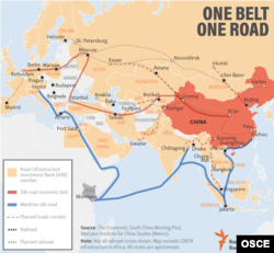 Карта проекта «Один пояс – один путь».