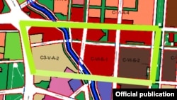 Ачык жашыл түскө боёлгон алкак - Ош базарынын аймагы.