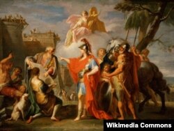 Искендер Зулкарнайн Александрия шаарынын курулушунда. Италиялык сүрөткер Плачидо Костанци 1736-1737-жылдары тарткан.