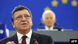 Predsjednik Evropske komisije se obraća Evropskom parlamentu u Strazburu, 28. septembar 2011. godine