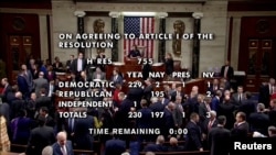Votul din Camera reprezentanților, 18 decembrie 2019.