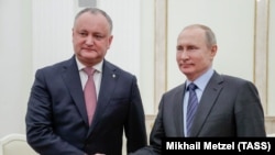 Președintele Vladimir Putin la primirea lui Igor Dodon astăzi la Kremlin 