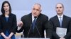 Liderii partidului GERB, în frunte cu Boiko Borisov (centru)