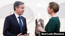 Держсекретар США Ентоні Блінкен на переговорах із головою уряду Данії Метте Фредеріксен, 17 травня 2021 року, Копенгаген