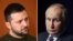 Украинанын президенти Владимир Зеленский жана Орусиянын президенти Владимир Путин. 
