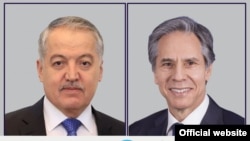 АКШнын мамлекеттик катчысы Энтони Блинкен жана Тажикстандын тышкы иштер министри Сирожидин Мухриддин. 