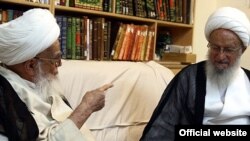 آیت الله لطف الله صافی گلپایگانی (چپ) و ناصر مکارم شیرازی 