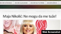Snimak sa sajta "Dvor"-a sa tekstom o Maji Nikolić
