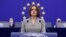 Світлана Тихановська під час виступу в Європарламенті. Страсбург, 24 листопада 2021 року