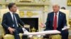 President Donald Trump speaks during a meeting with NATO Secretary-General Mark Rutte in the Oval Office of the White House on July 14.