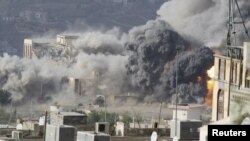 حملات هوایی عربستان و کشورهای متحد به شهر تعز