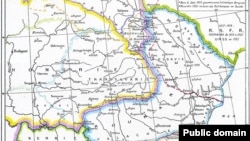 Harta cu schimbările teritoriale în baza Tratatului de la București