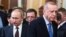 Russian President Vladimir Putin (left) and Turkish President Recep Tayyip Erdogan: The newly assertive role of Turkey in the South Caucasus is a daunting factor in a region that the Kremlin clearly still considers Russia’s backyard.
