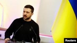 Ukrainian President Volodymyr Zelenskiy says joining NATO could help retake Russian-occupied territories through diplomatic means. (file photo)