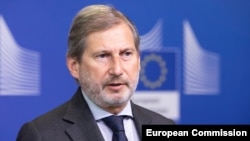 Johannes Hahn, az Európai Bizottság költségvetésért felelős biztosa egy 2020-as képen